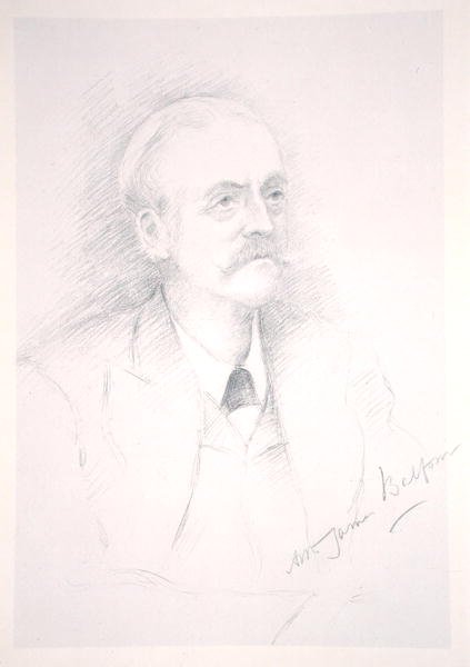 Porträt von Sir Arthur James Balfour aus einem Album zur Entente Cordiale von Noel Dorville