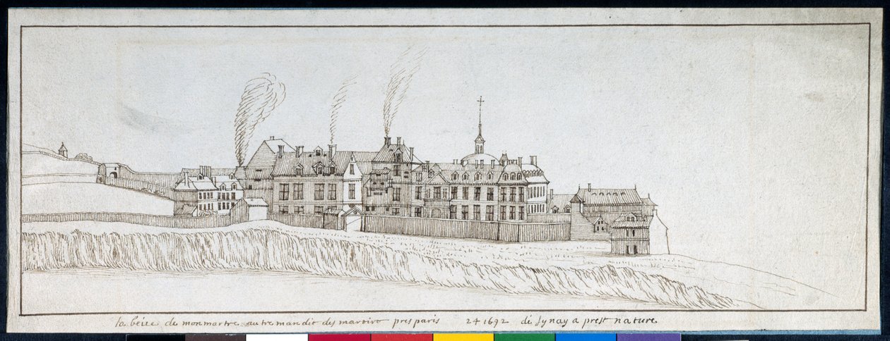 Die Abtei von Montmartre, mit rauchenden Schornsteinen von Noel Gasselin
