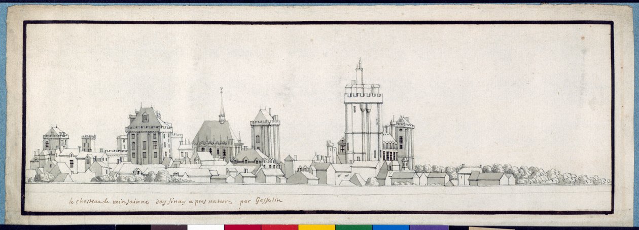 Das Schloss von Vincennes (Feder & Tinte mit Waschung auf Papier) von Noel Gasselin