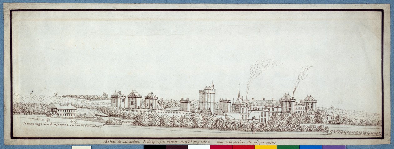 Das Schloss von Vincennes, mit rauchenden Schornsteinen von Noel Gasselin