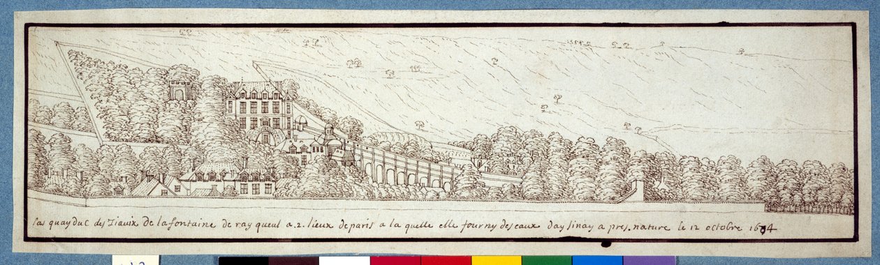 Das Aquädukt von Arcueil (Feder & Tinte auf Papier) von Noel Gasselin