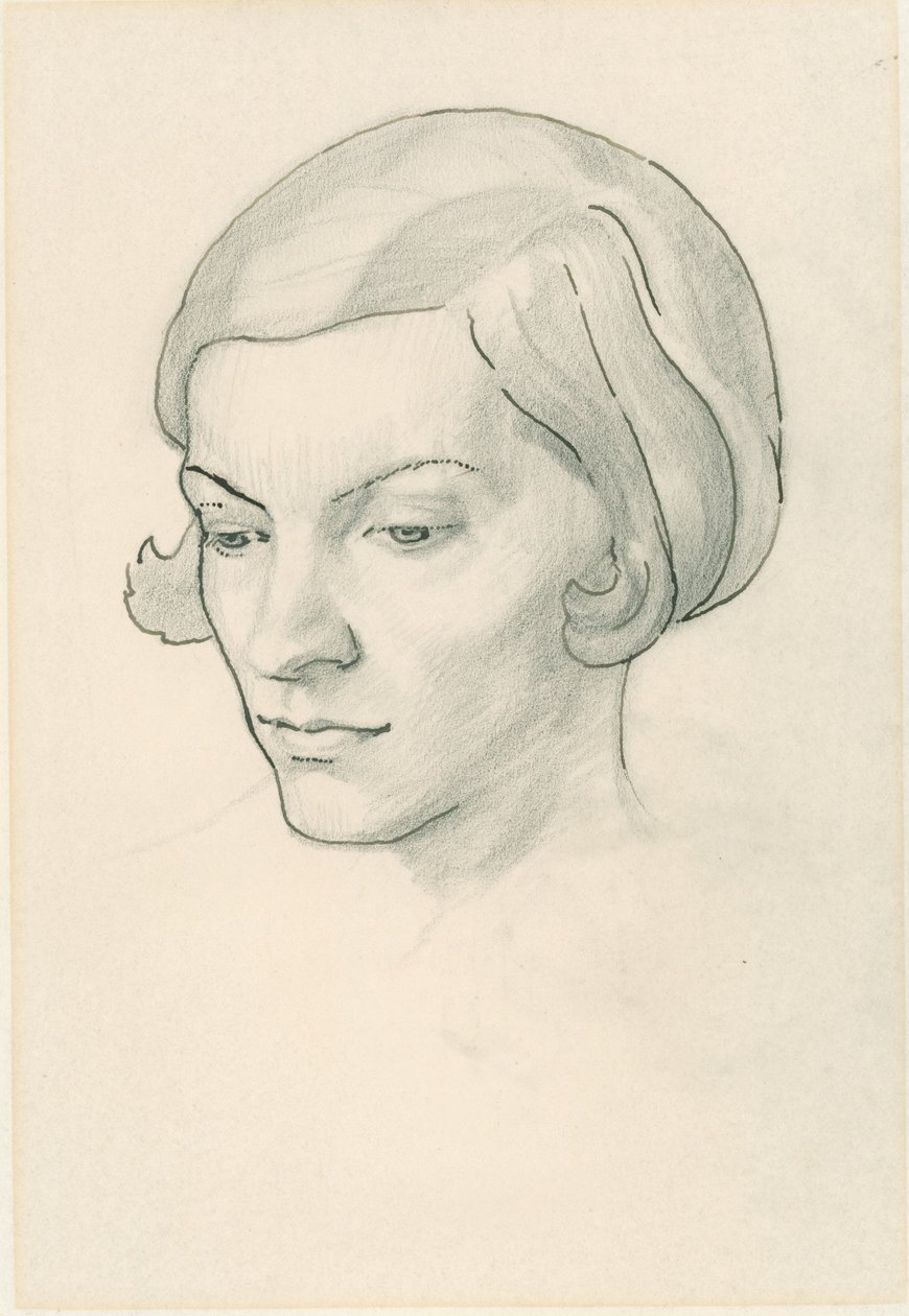 Porträt der Frau des Künstlers, Celia Fiennes von Noel Rooke