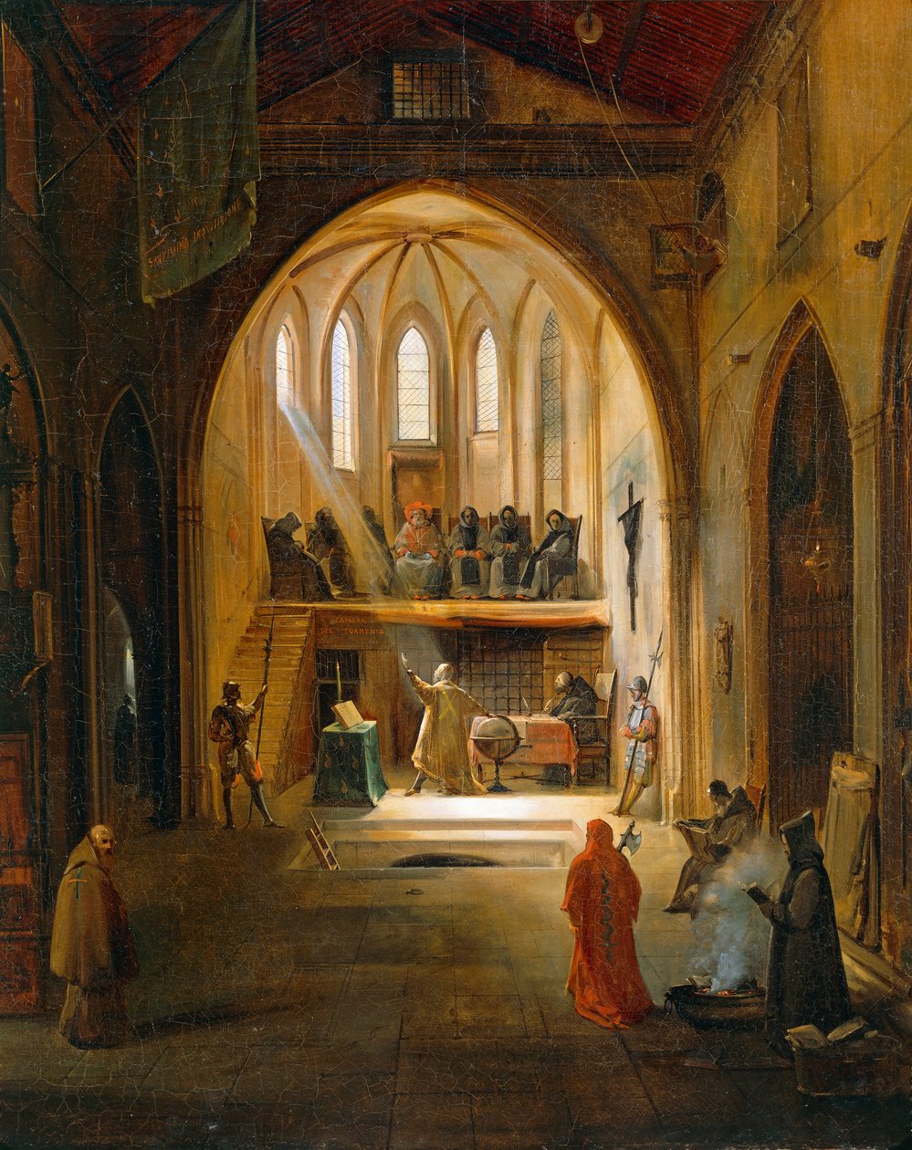 Galileo Galilei vor dem Inquisitionsgericht, Detail von Noel Thomas Joseph Clerian