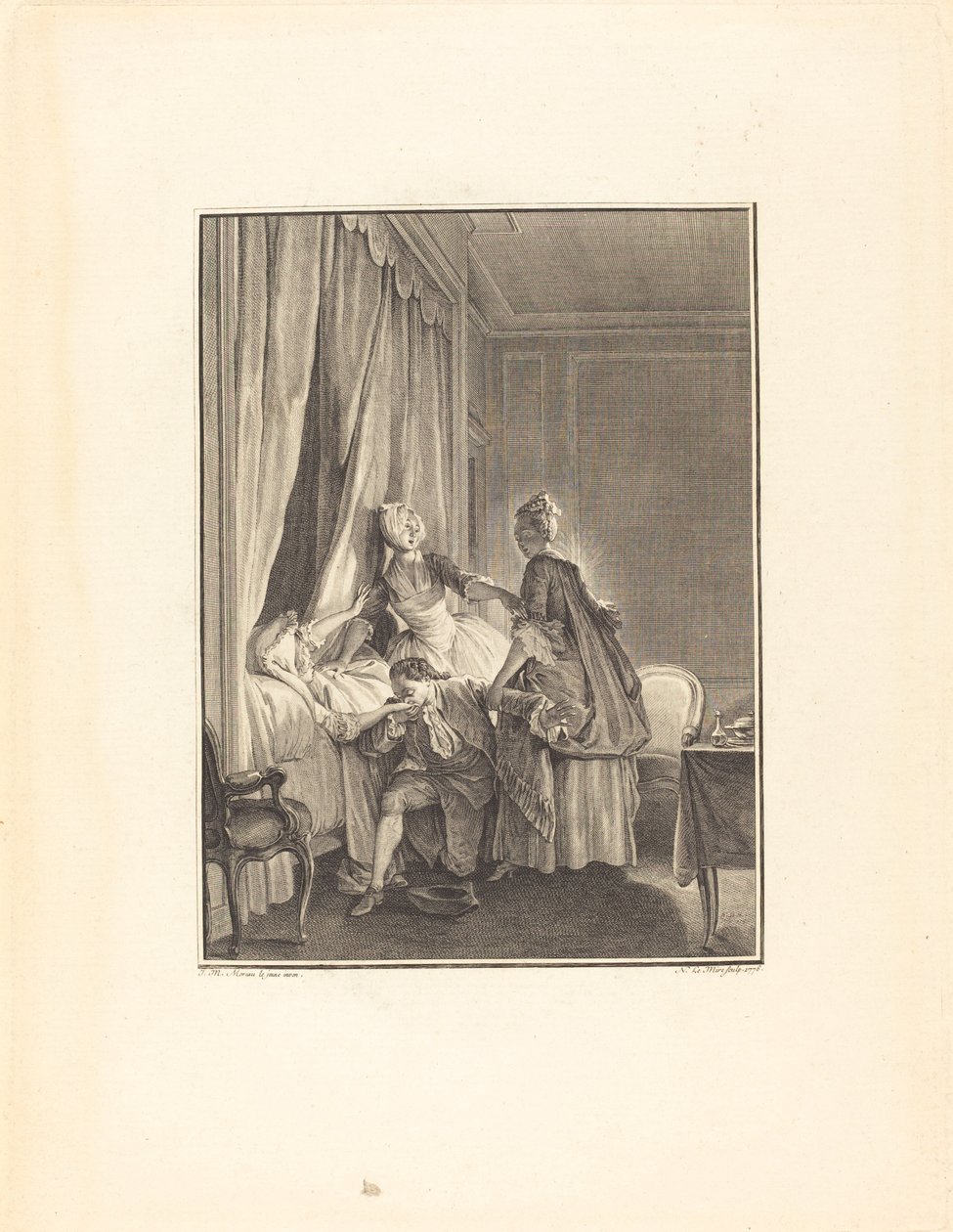 Die Impfung der Liebe von Noël Le Mire after Jean Michel Moreau