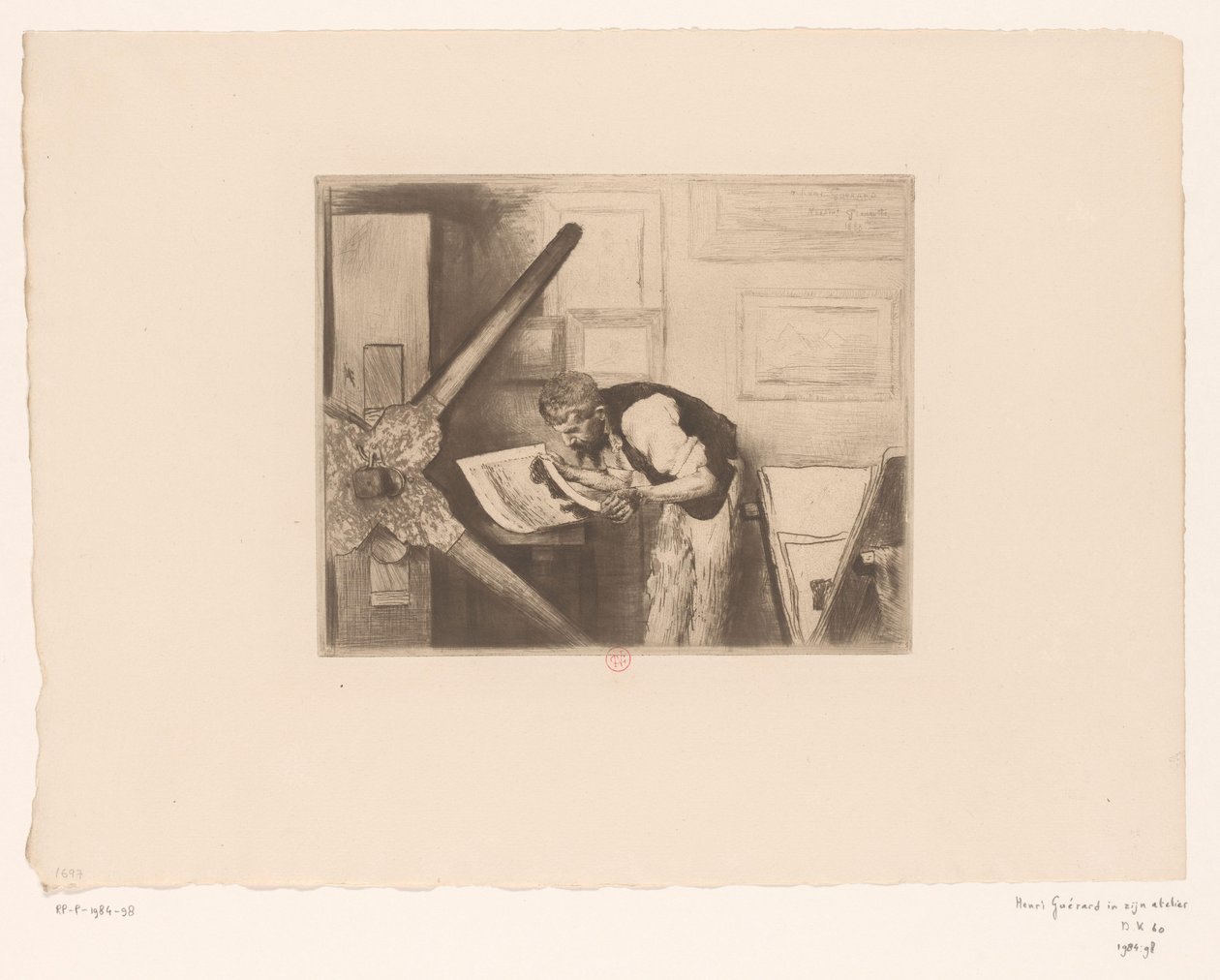 Porträt von Henri Charles Guérard in seinem Atelier von Norbert Goeneutte