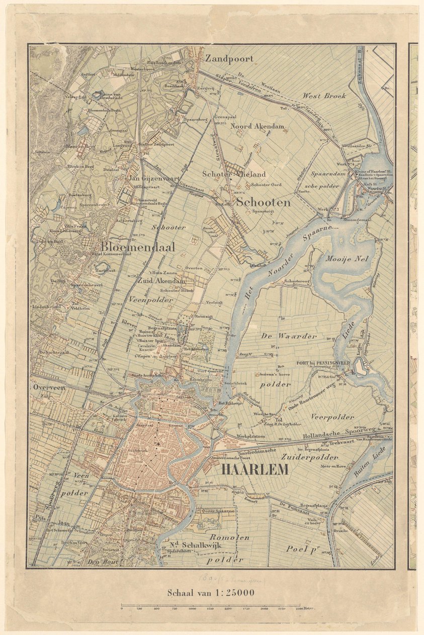 Karte von Haarlem und Umgebung von North Holland Archives