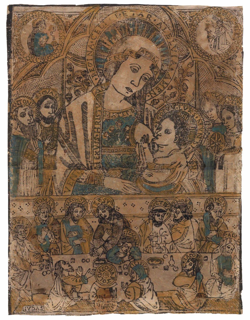Madonna lactans mit dem letzten Abendmahl von Northern Italian School