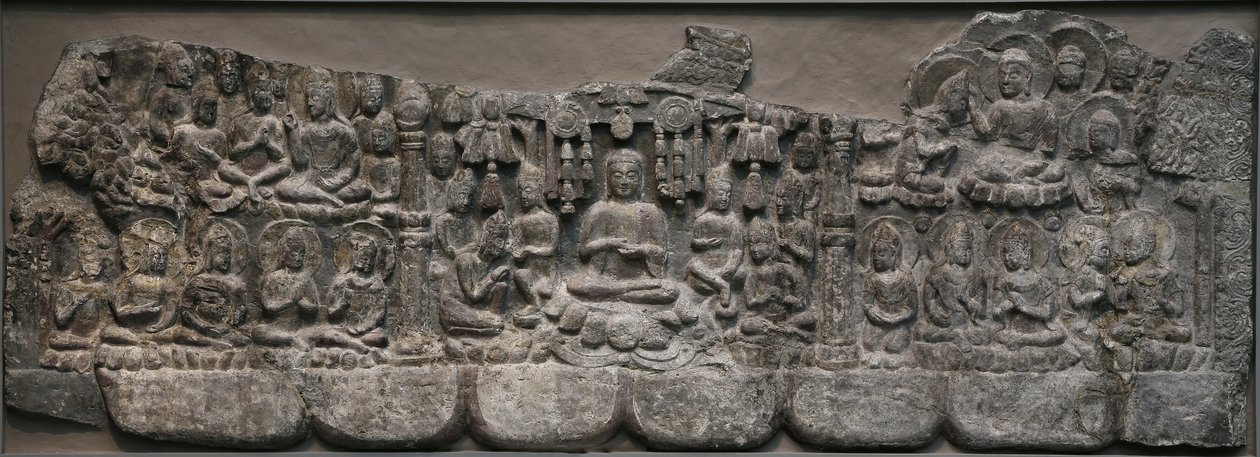 Wandskulptur: Himmlische Versammlungen von Buddhas und Bodhisattvas, Handan, Provinz Hebei, 550-577 von Northern Qi Dynasty Chinese Scool