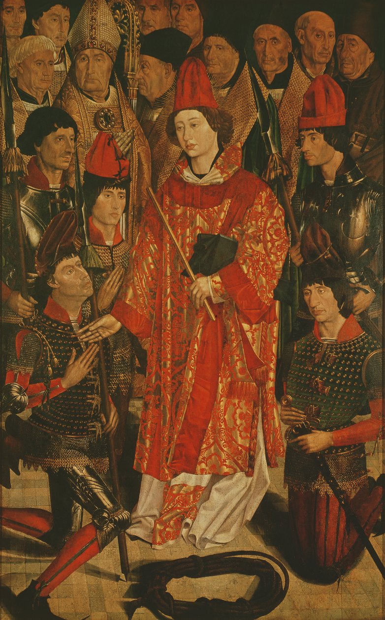 St. Vinzenz von Saragossa (gest. 304), Schutzpatron von Lissabon, aus dem Altarbild von St. Vinzenz, ca. 1495 von Nuno Goncalves or Gonzalvez