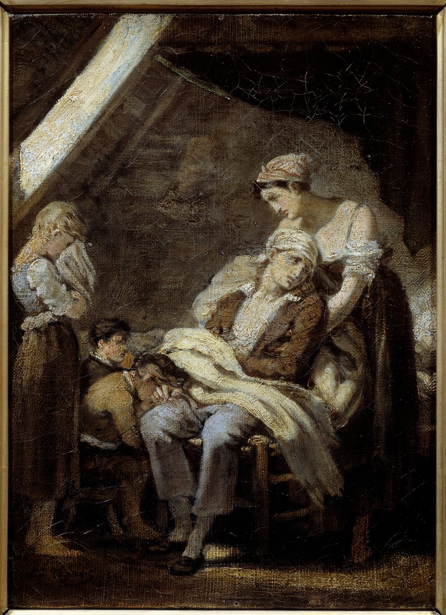 Die unglückliche Familie. Gemälde von Octave Tassaert (1800-1874) von Octave Tassaert