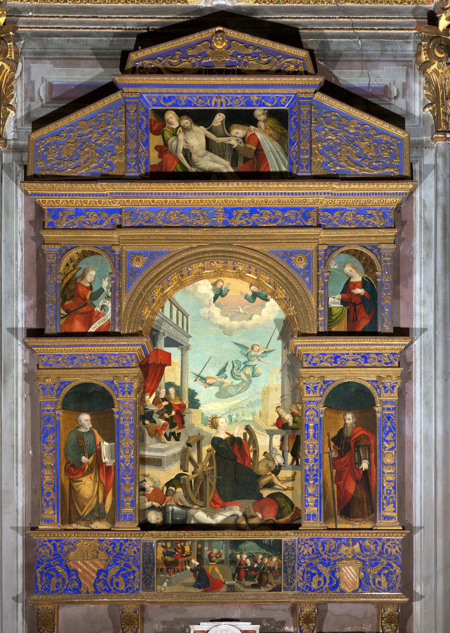 Polyptychon des Martyriums mit dem gezahnten Rad der Heiligen Katharina von Alexandria von Oddone Pascale