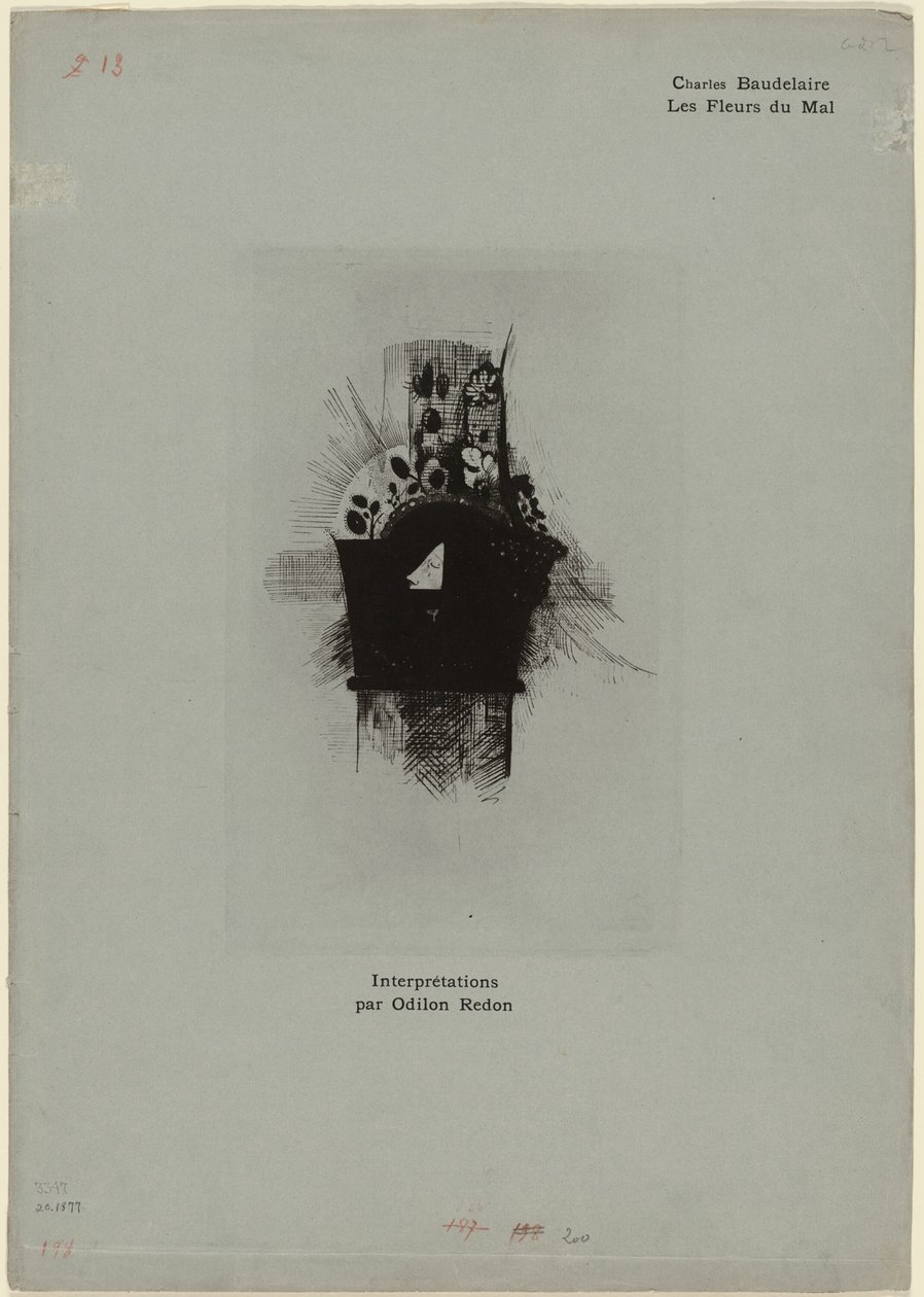 Umschlag/Titelblatt für Les Fleurs du Mal, Platte 1 von 9 von Odilon Redon