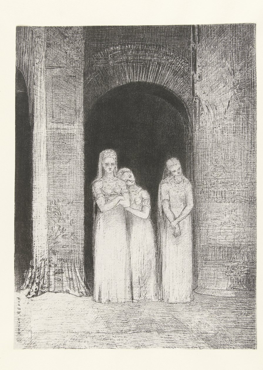 Die Priesterinnen warteten (Die Nacht) von Odilon Redon
