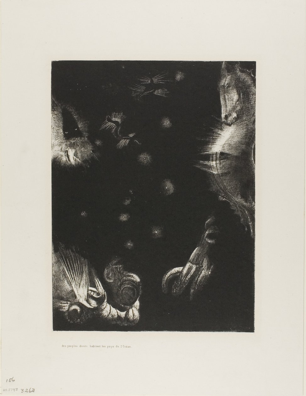 Verschiedene Völker bewohnen die Länder des Ozeans, Platte 23 von 24 von Odilon Redon