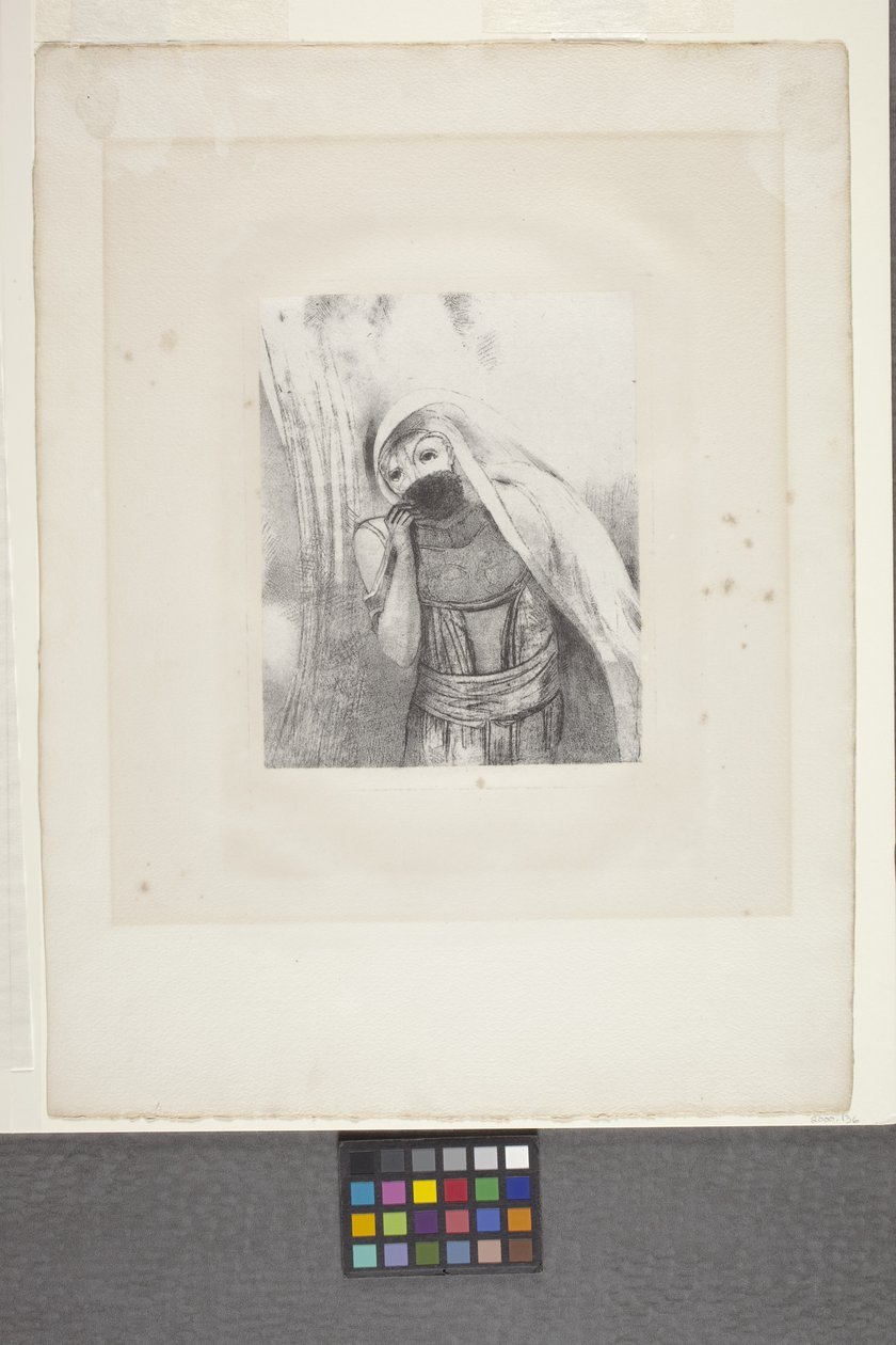 Sie zieht aus ihrer Brust einen ganz schwarzen Schwamm... von Odilon Redon