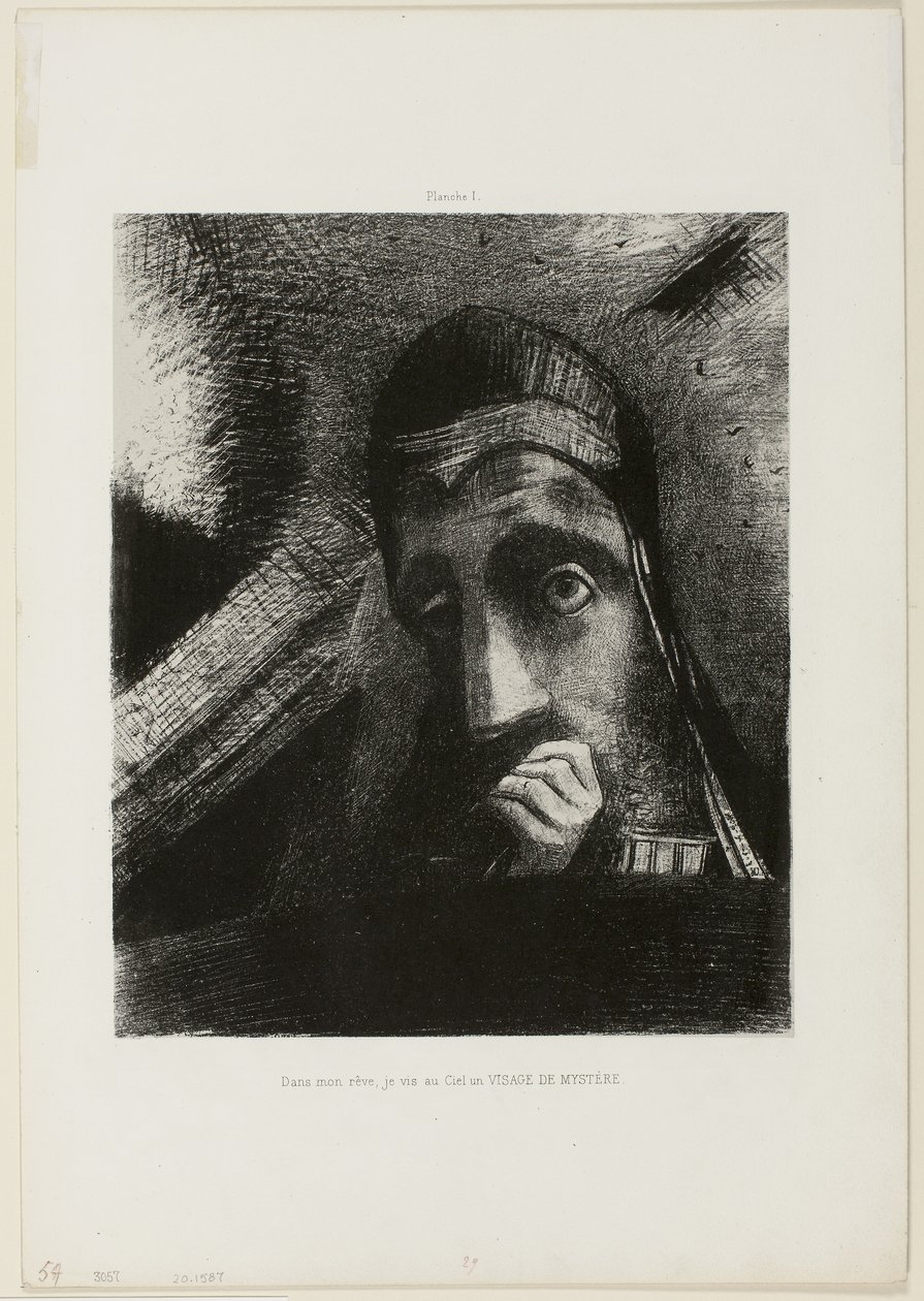 Gesicht des Geheimnisses, Platte 1 aus Hommage an Goya von Odilon Redon