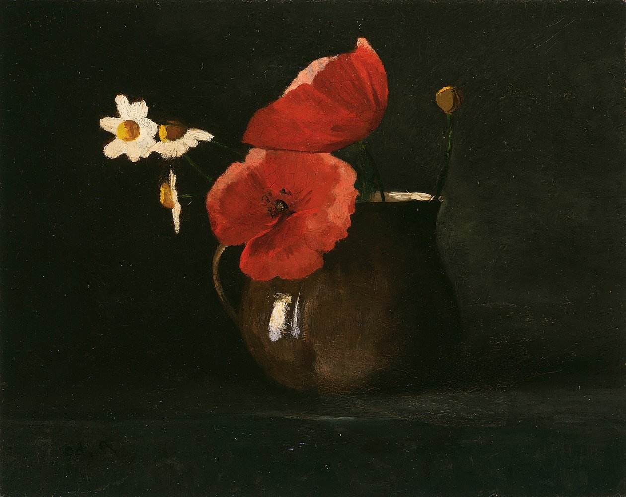 Blumen: Mohn und Gänseblümchen, um 1867 von Odilon Redon