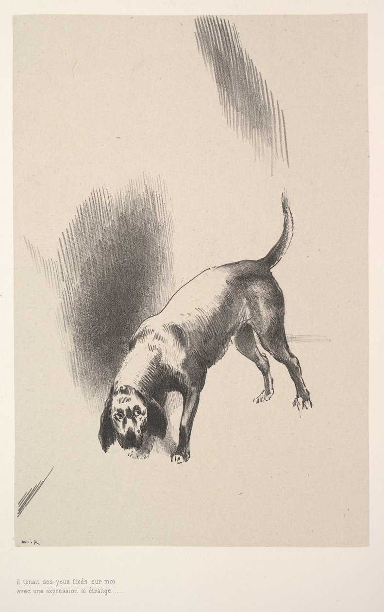 Er fixierte seine Augen auf mich mit einem Ausdruck, der so seltsam war, 1896 von Odilon Redon