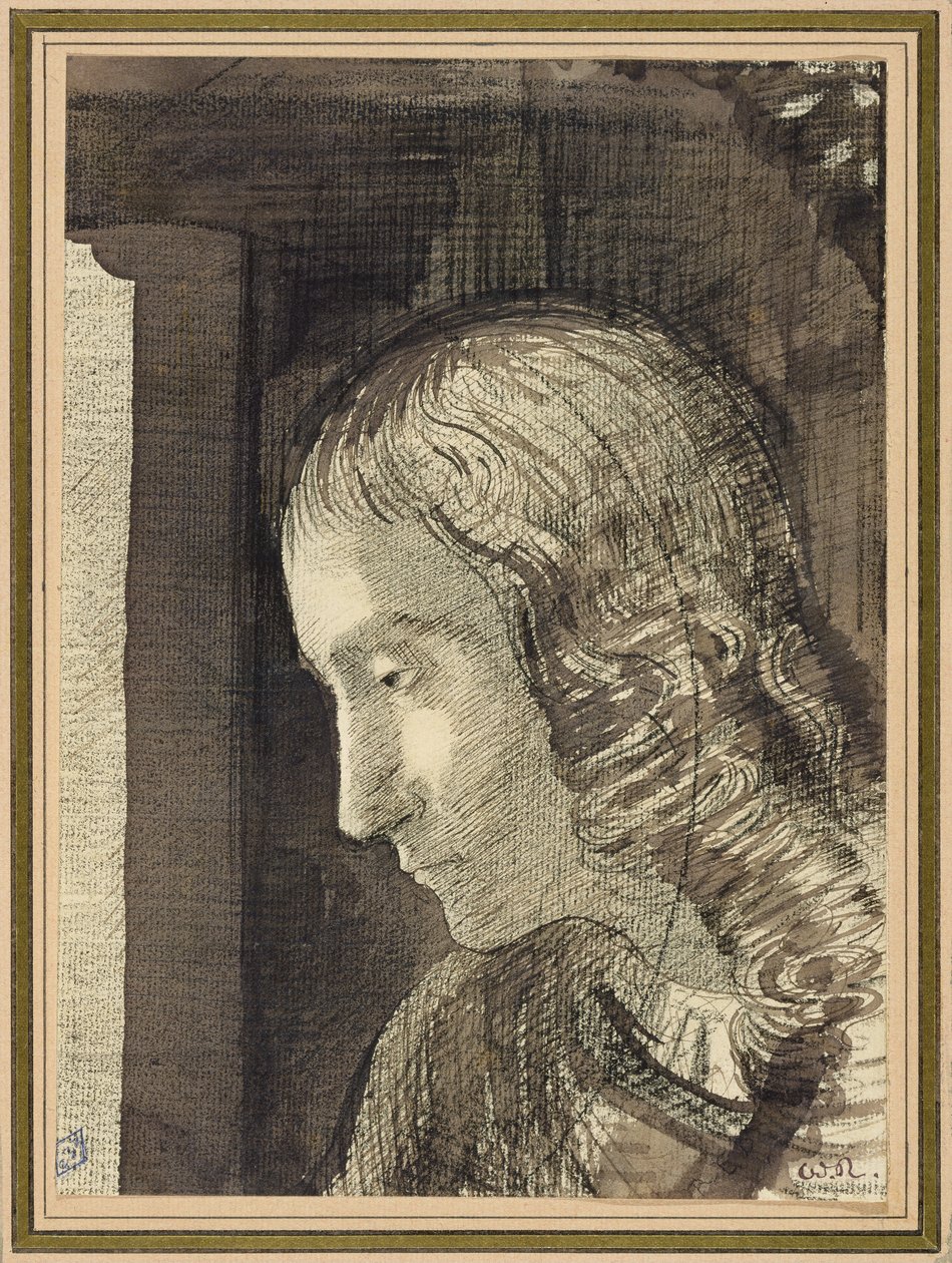 Kopf nach links von Odilon Redon