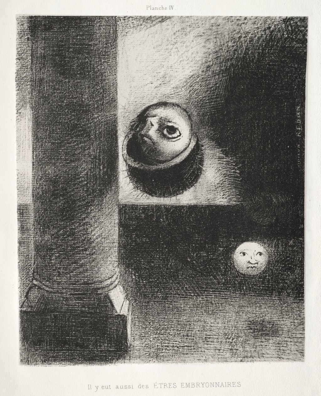 Hommage an Goya: Es gab auch embryonale Wesen, 1885 von Odilon Redon