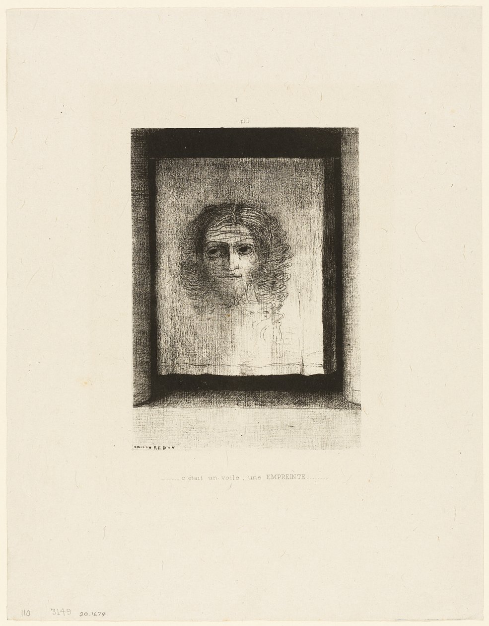Es war ein Schleier, ein Abdruck, Platte 1 von 6 von Odilon Redon
