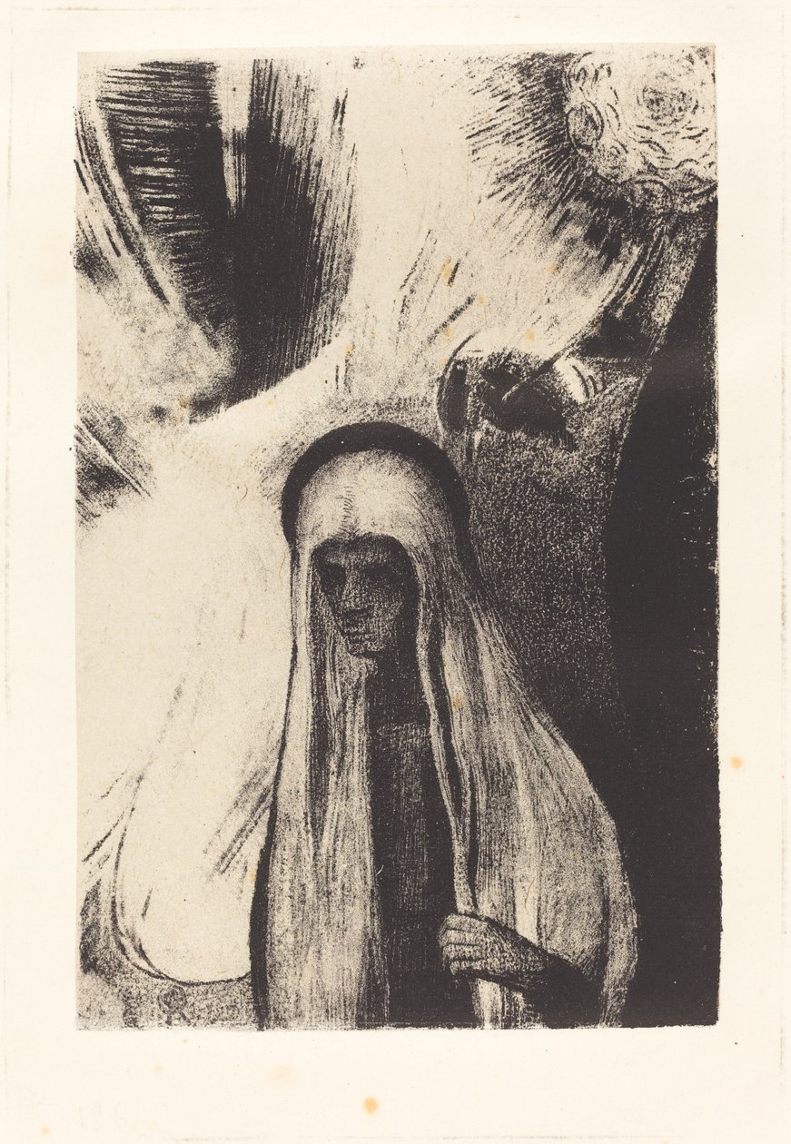 La Vieille: Wovor hast du Angst? Ein großes schwarzes Loch! Es ist vielleicht leer? von Odilon Redon