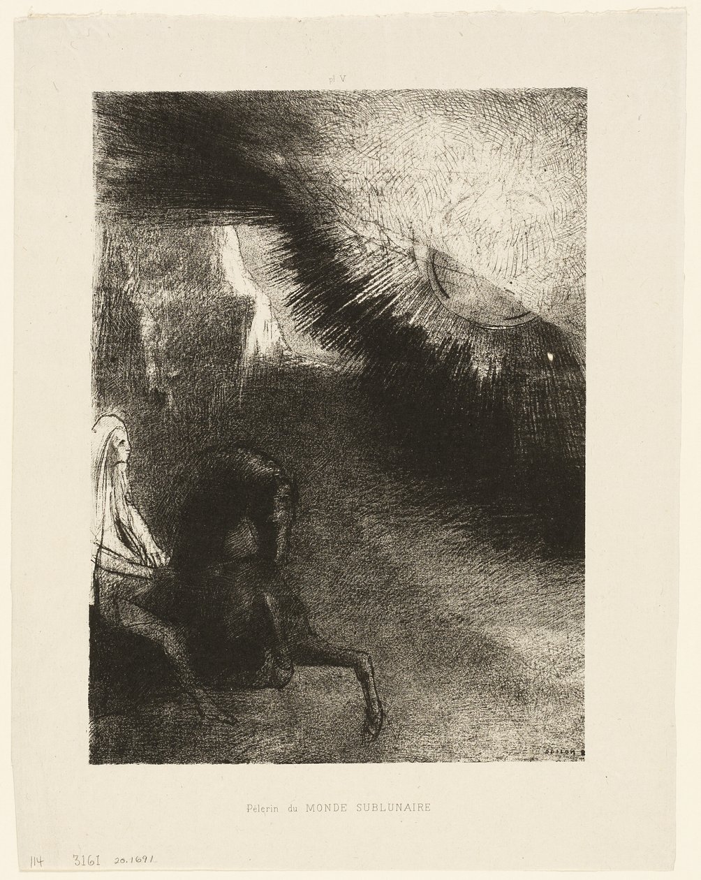 Pilger der sublunaren Welt, Tafel 5 von 6 von Odilon Redon