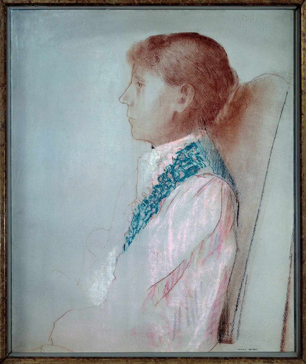 Porträt von Madame Odilon Redon (1853-1923). Pastellgemälde von Odilon Redon (1840-1916) 1905 von Odilon Redon