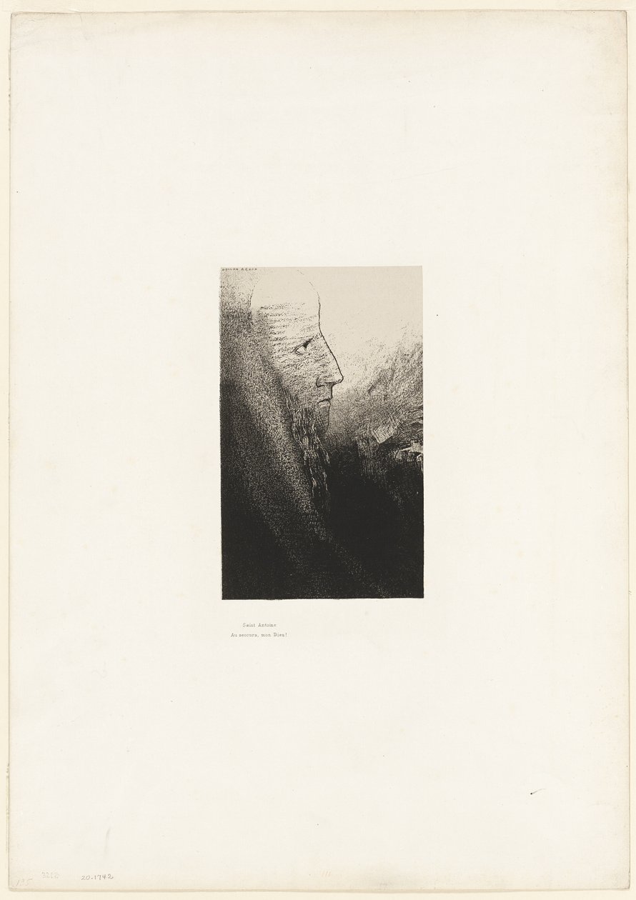 St. Antonius: "Hilf mir, o mein Gott!", Platte 2 von 24 von Odilon Redon
