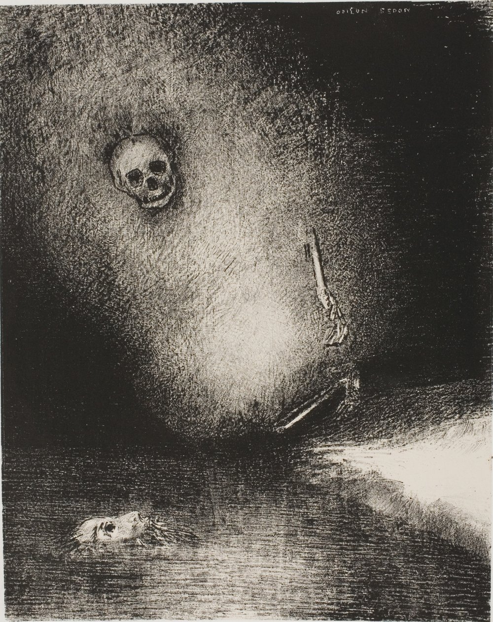 Der Traum endete im Tod, aus Der Geschworene von Odilon Redon