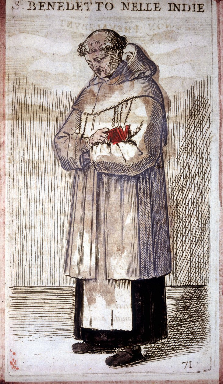 Benediktinermönch. Gravur in O. Fialetti. 16. Jahrhundert von Odoardo Fialetti