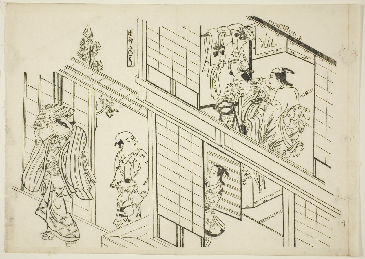 Ein junger Sanemori (Yaro Sanemori), Nr. 10 aus einer Serie von 12 Drucken, die Parodien von Stücken darstellen von Okumura Masanobu