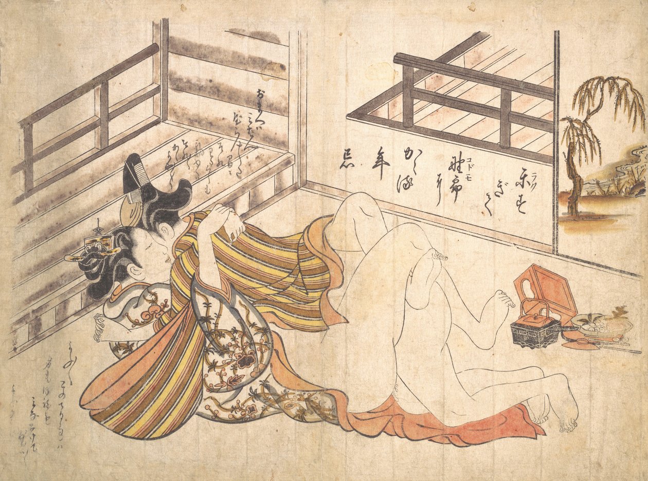 Schlafzimmerszene, ca. 1739 von Okumura Masanobu