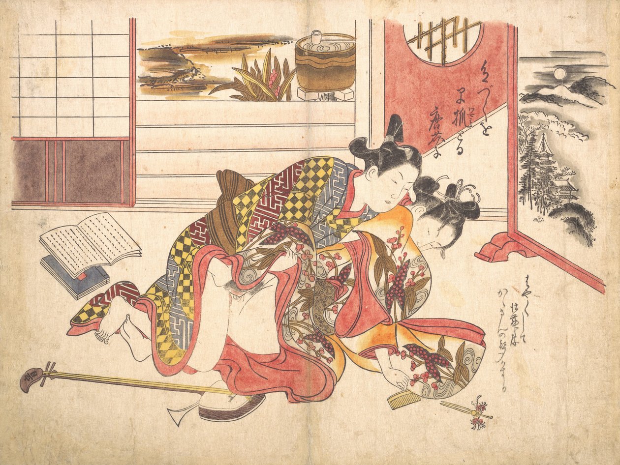 Schlafzimmerszene, ca. 1739 von Okumura Masanobu