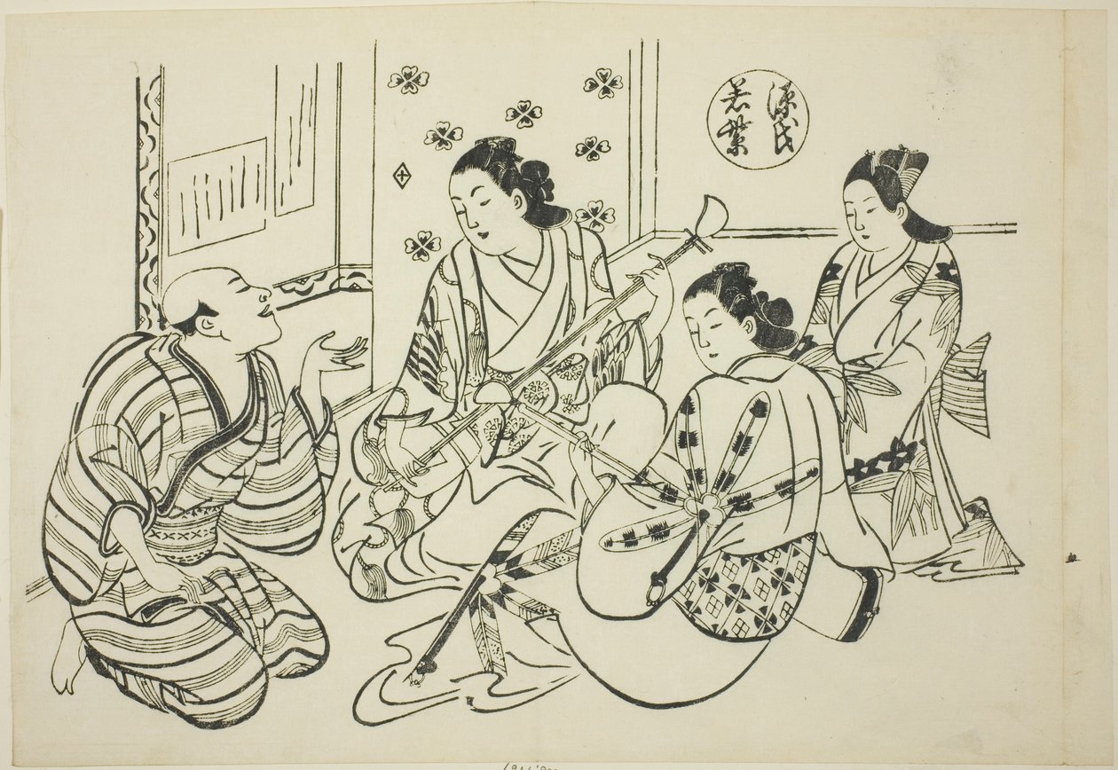 Das Waka Murasaki Kapitel aus "Die Geschichte von Genji" (Genji Waka Murasaki), aus einer Serie von Genji-Parodien von Okumura Masanobu