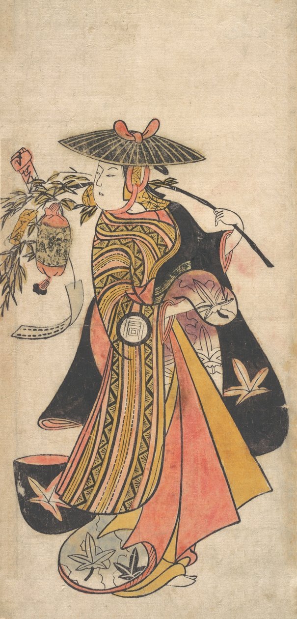 Schauspieler Sanogawa Ichimatsu 1722-1763 als Kurtisane während des Tanabata-Festivals, ca. 1730 von Okumura Toshinobu