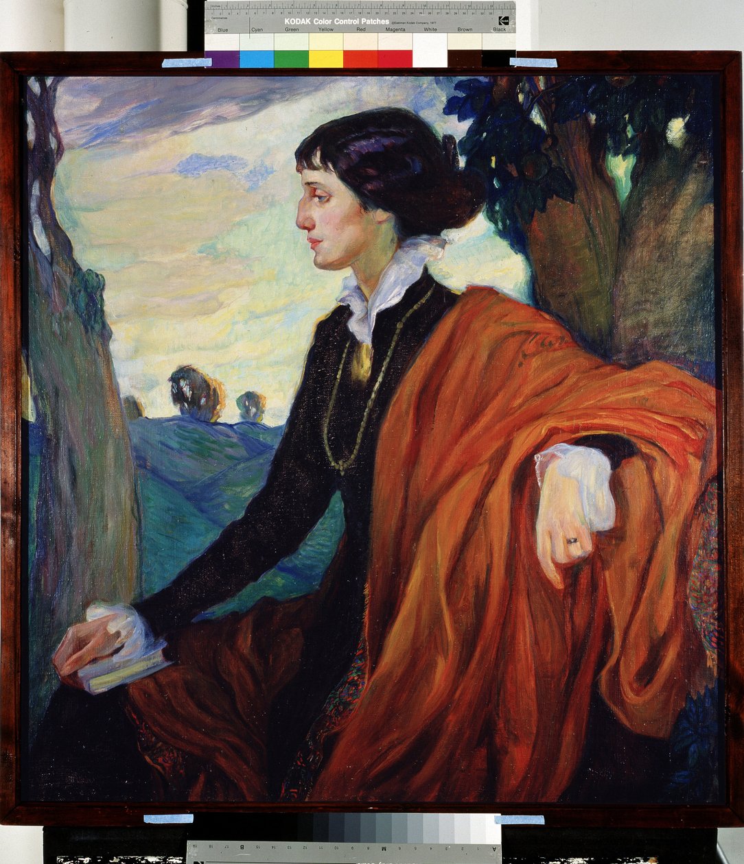 Porträt der russischen Dichterin Anna Achmatowa (1889-1966) von Olga Lyudvigovna Della Vos Kardovskaya