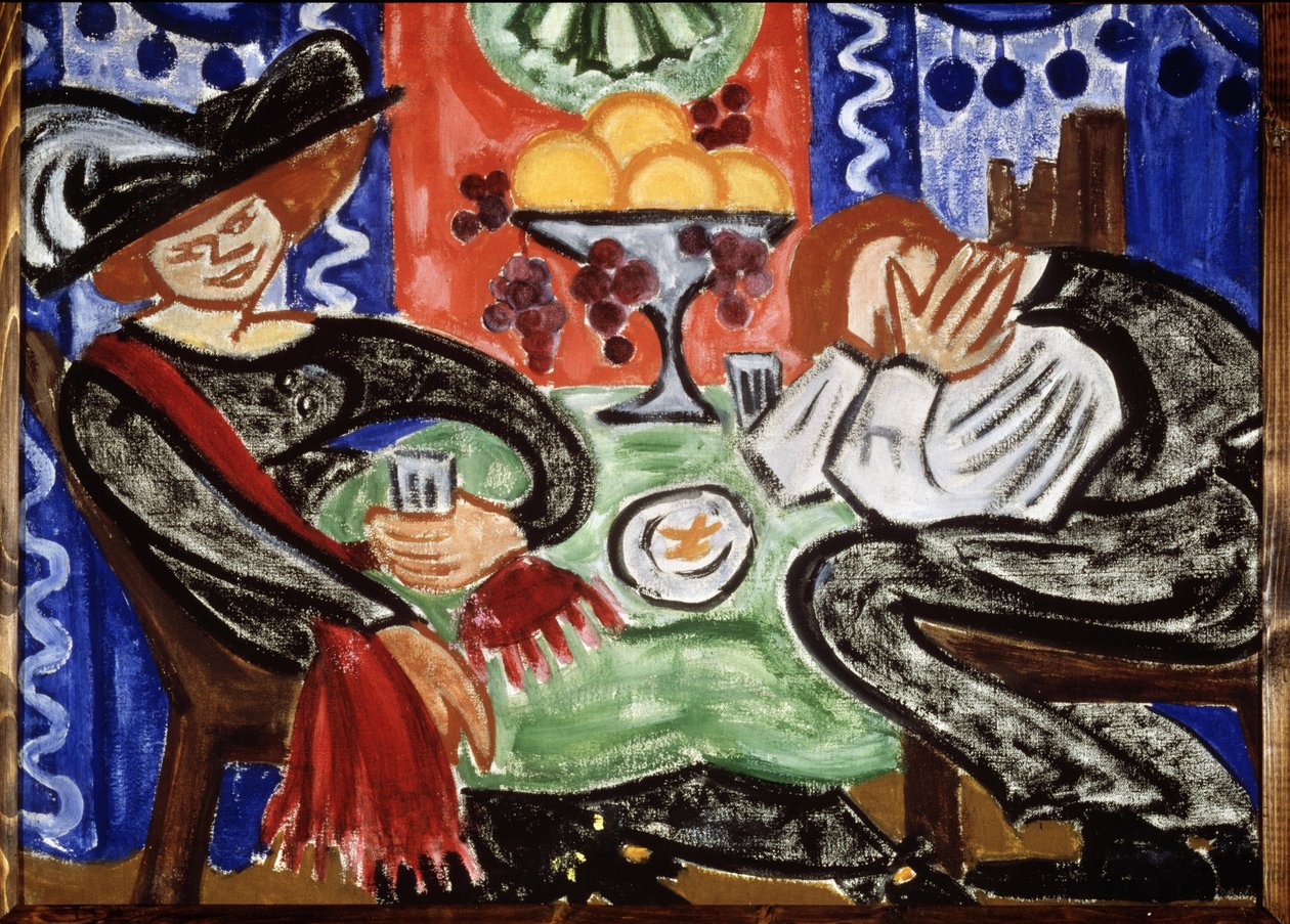 In einem Café. Gemälde von Olga Vladimirovna Rozanova (1886-1918) von Olga Wladimirowna  Rosanowa