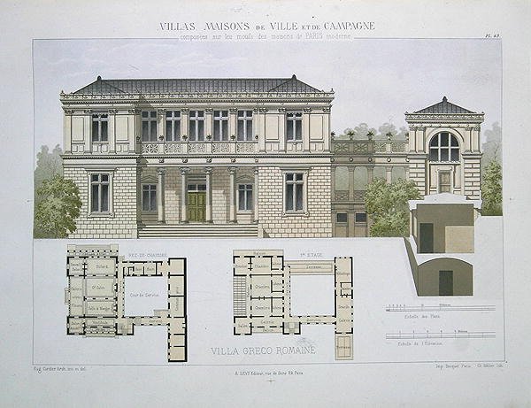 Villa Greco Romaine, graviert von Walter, Tafel 49 aus 