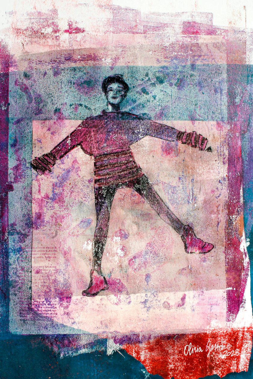 Freude Gel, 2023 (Mischtechnik auf Papier) von Olivia Gozzano