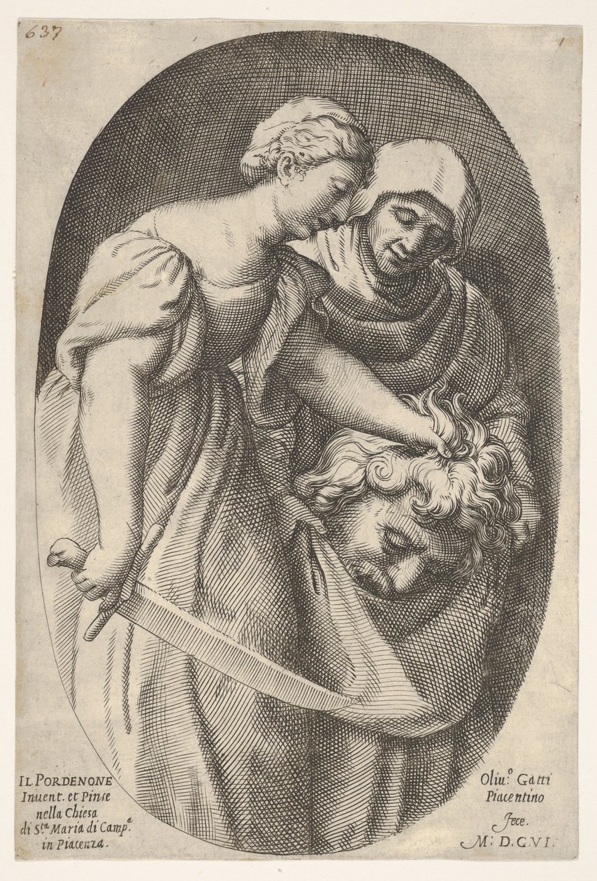 Judith mit dem Kopf von Holofernes in ihrer linken Hand und einem Schwert in ihrer rechten Hand, 1606 von Oliviero Gatti