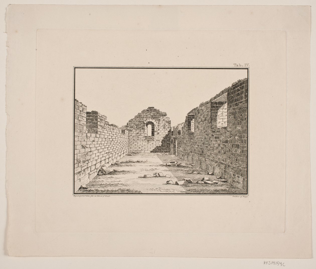 Kirchenruine in Grönland. Illustration zu W.A. Graah. Forschungsreise zur Ostküste Grönlands von Oluf Olufsen Bagge