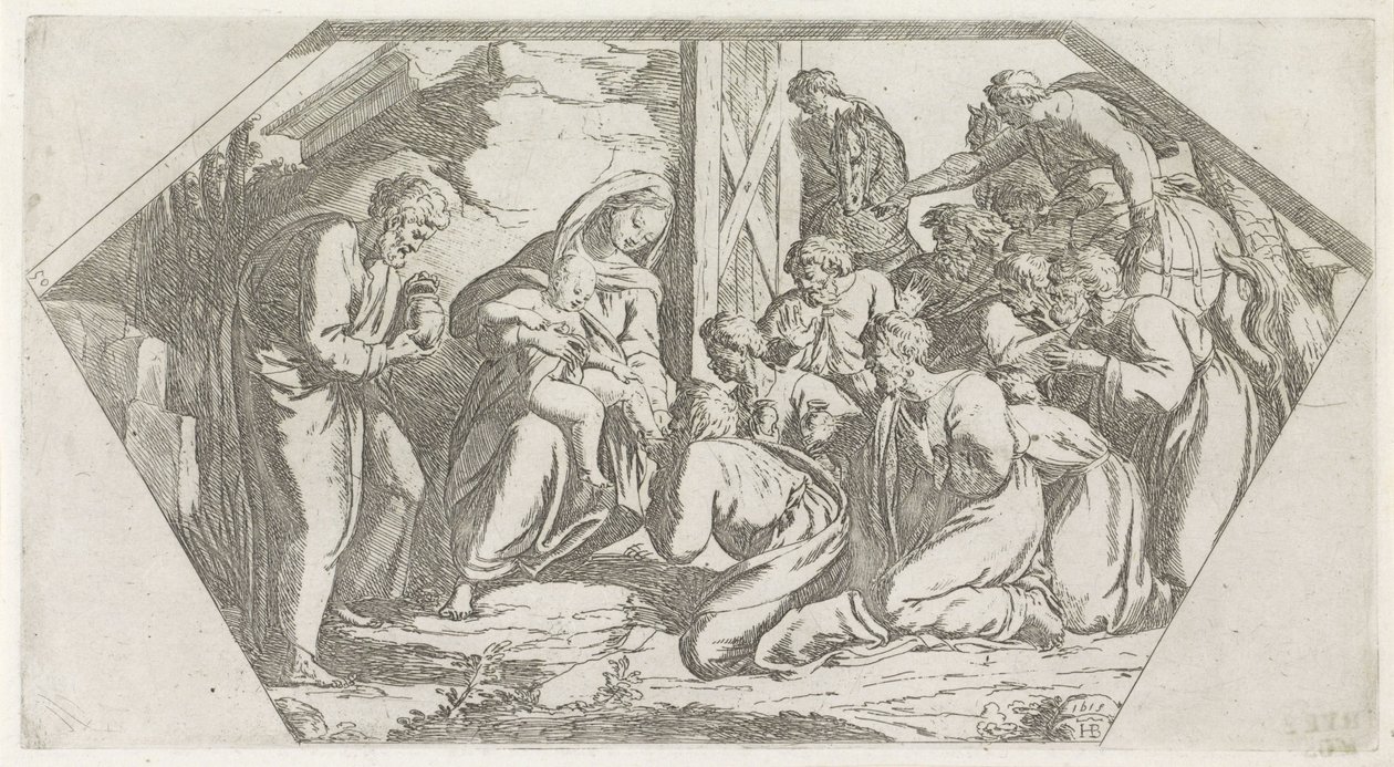 Anbetung durch die Könige (Schilderungen in der Loggia von Raffael) von Orazio Borgianni