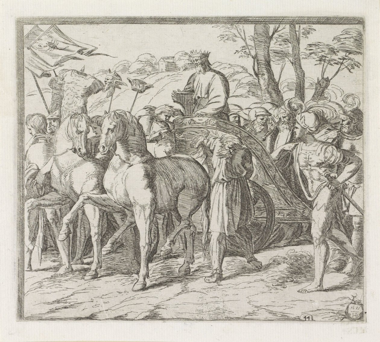 David kehrt triumphierend nach Jerusalem zurück von Orazio Borgianni