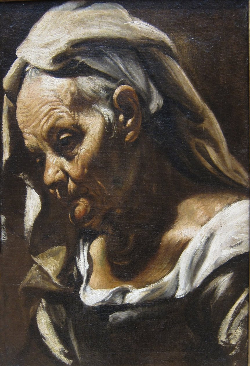 Kopf einer alten Frau von Orazio Borgianni