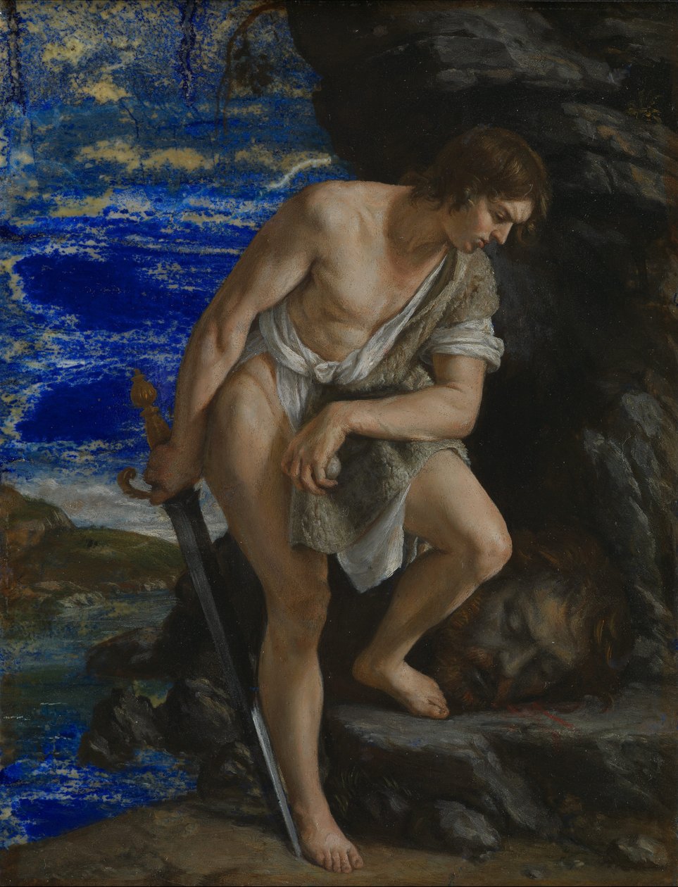 David betrachtet den Kopf von Goliath von Orazio Gentileschi