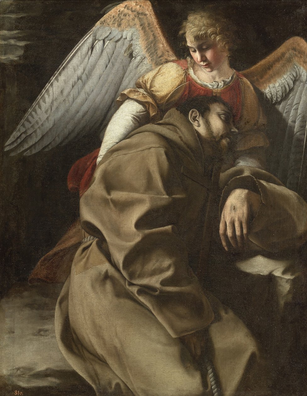 Der heilige Franziskus von einem Engel unterstützt, ca. 1607 von Orazio Gentileschi