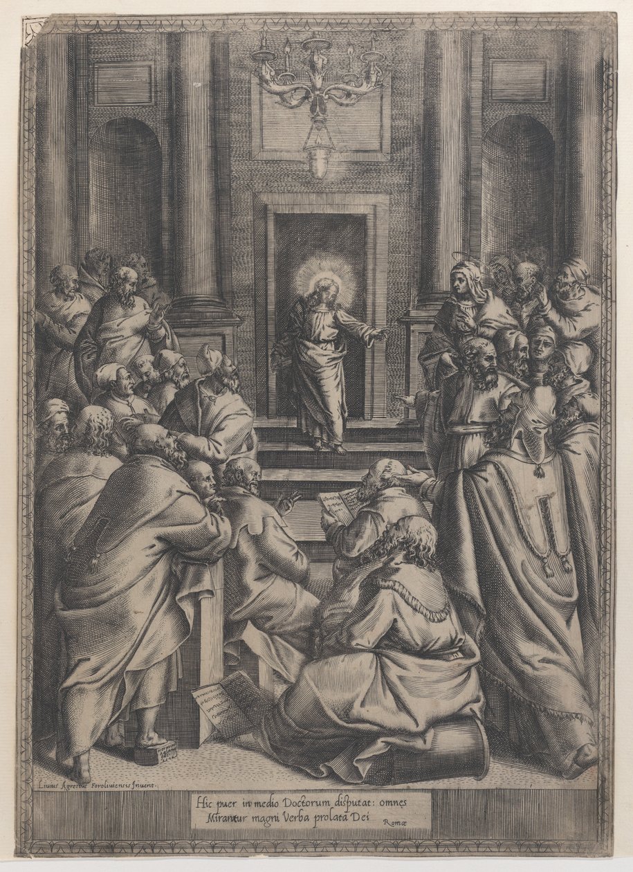 Christus im Tempel disputierend, 1568-77 von Orazio de Sanctis