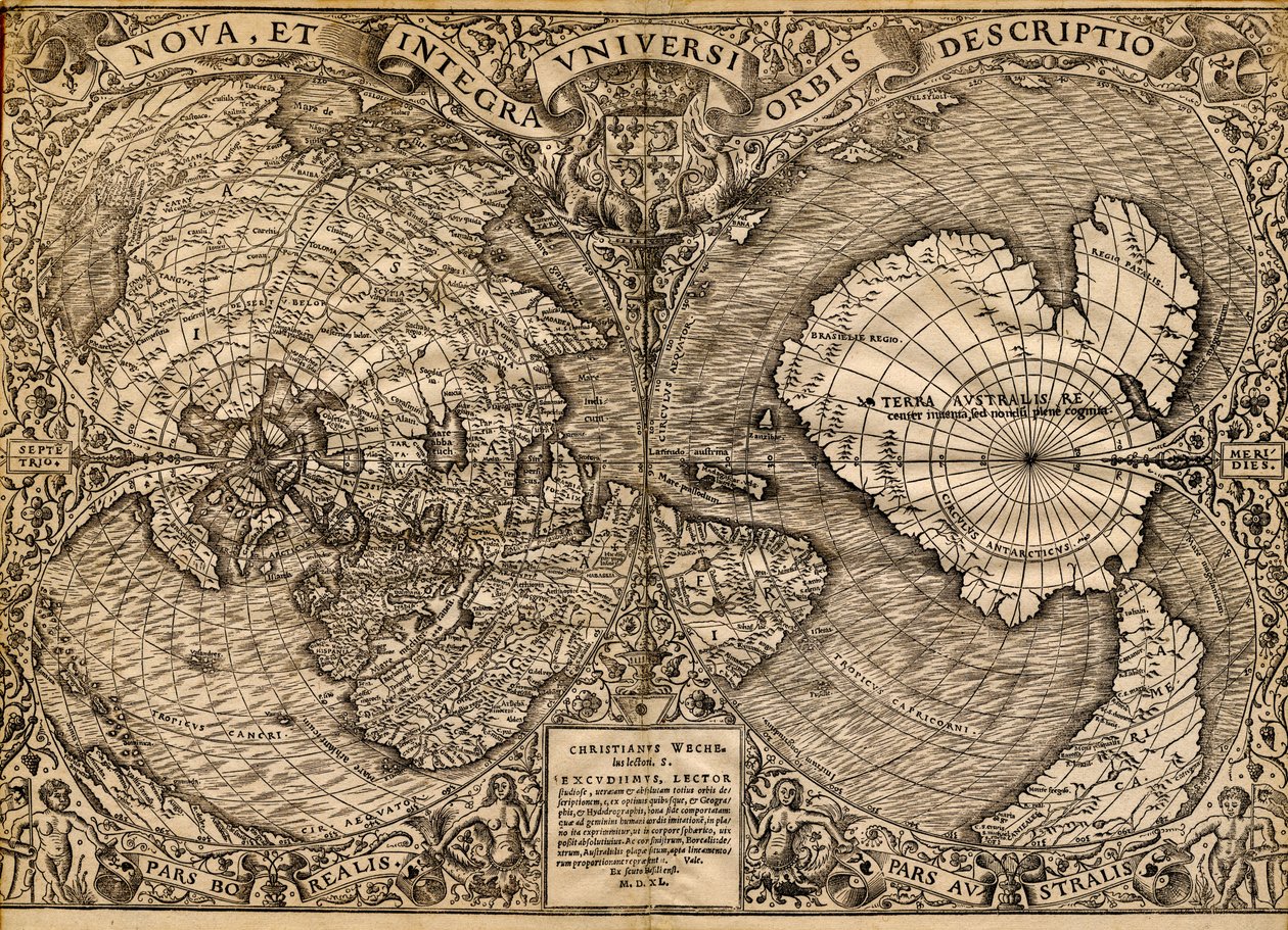 Nova, et integra universi orbis descriptio von Oronce & Roigny Joannem & Mela Pomponius Finé