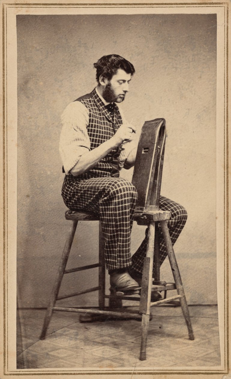 Porträt eines Lederarbeiters, um 1864 von Oscar C. Barnes